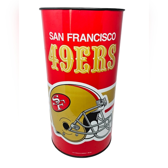 P&K Office Vintage Sf San Francisco 49ers Metal Trash Garbage Can